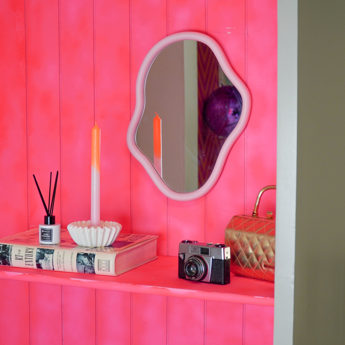 Mirror - Organic - MDF - Light Pink - 30x40cm