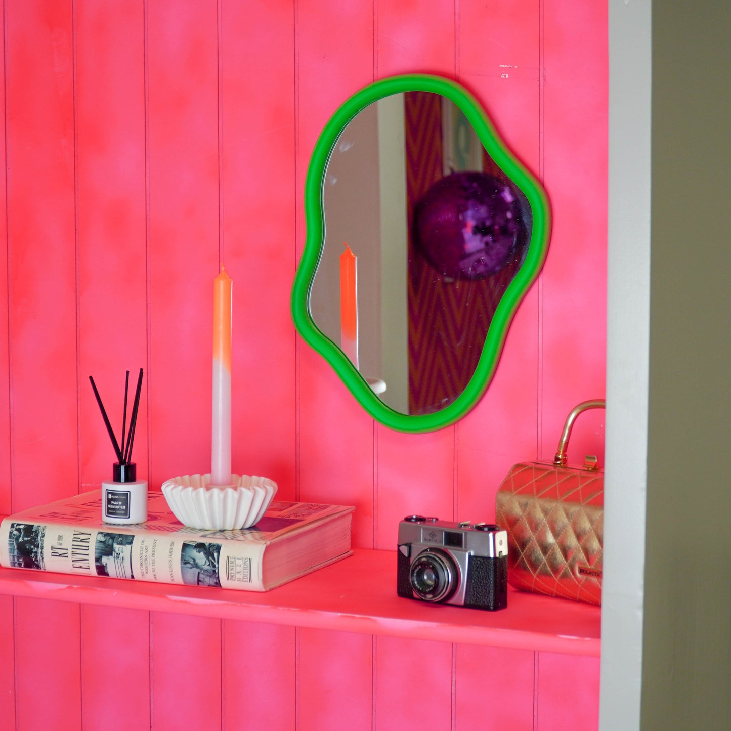 Mirror - Organic - MDF - Green - 30x40cm