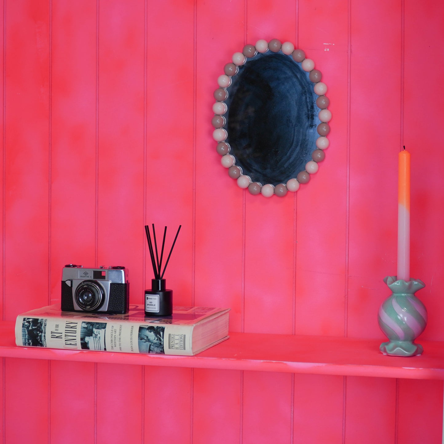 Mirror - Oval - Bubbles - Sand/Taupe - 29x22.5cm