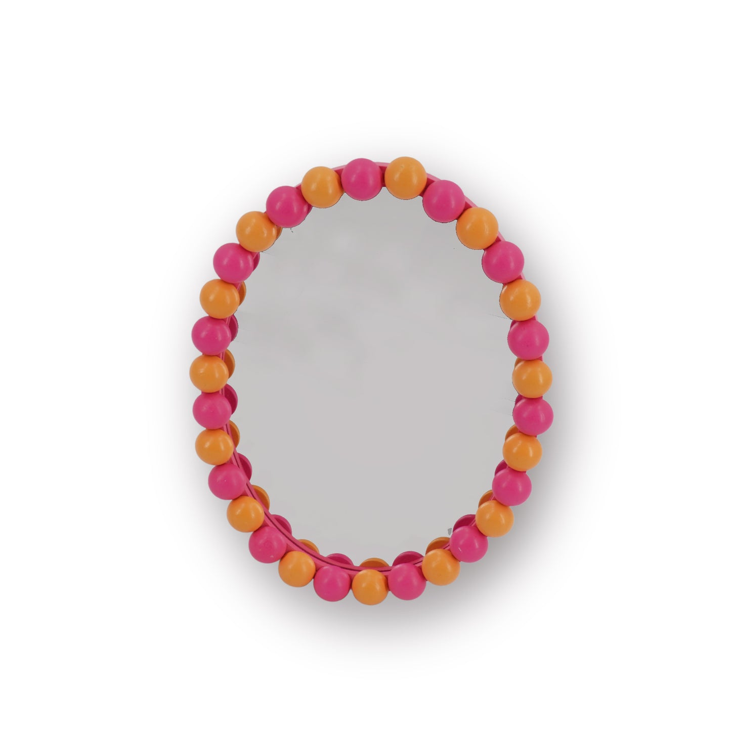 Mirror - Oval - Bubbles - Neon Pink/Orange- 29x22.5cm