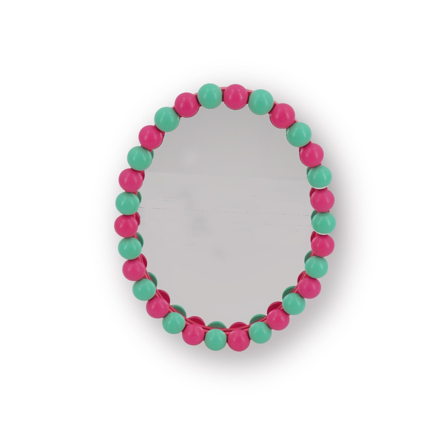 Mirror - Oval - Bubbles - Neon Pink/Mint- 29x22.5cm