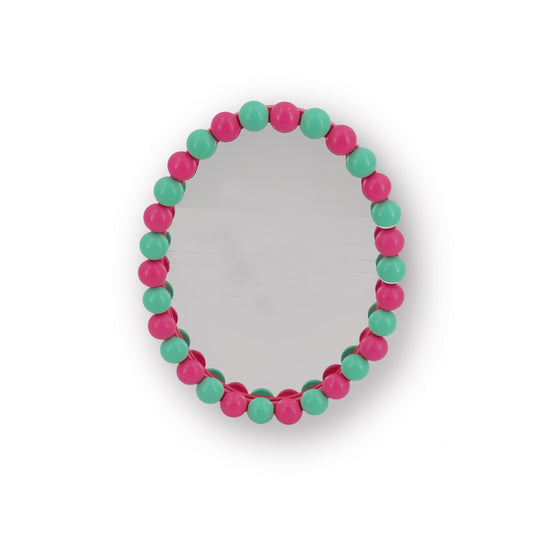 Mirror - Oval - Bubbles - Neon Pink/Mint- 29x22.5cm