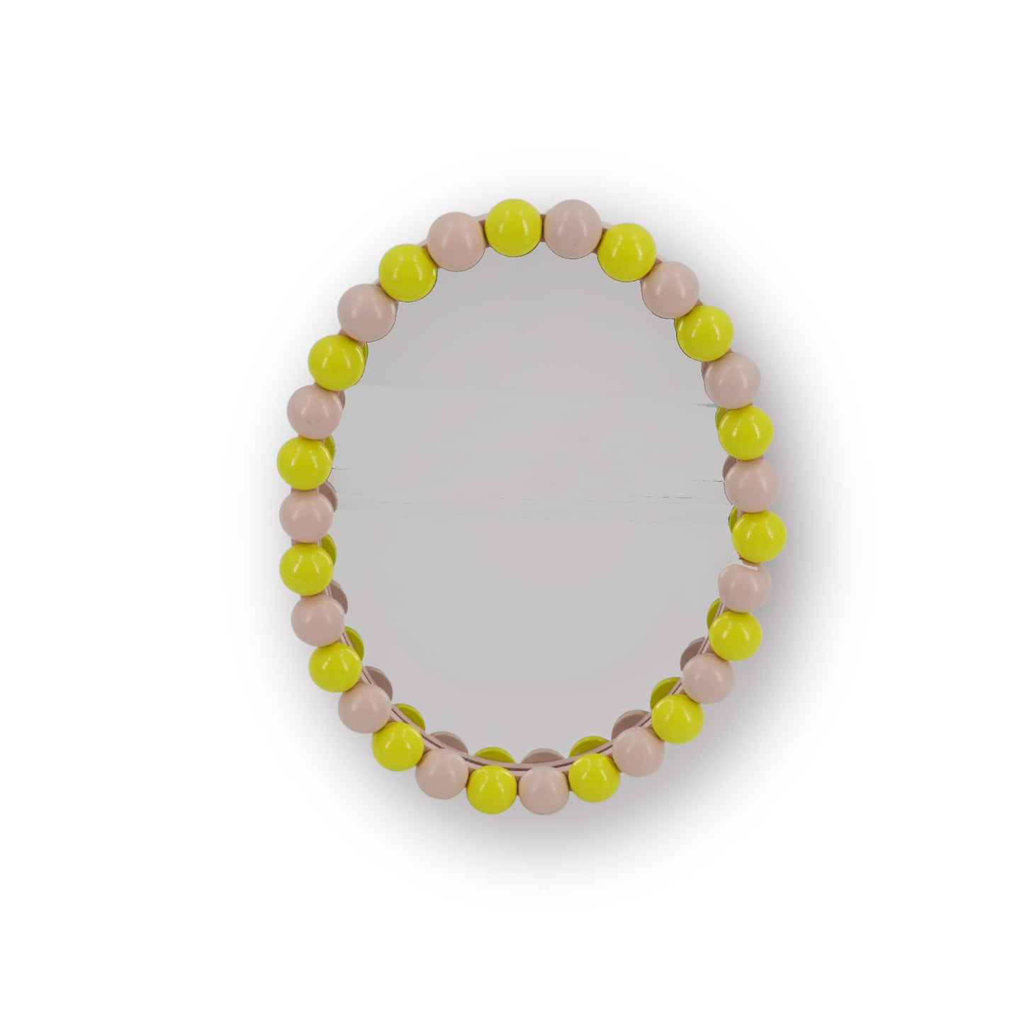 Mirror - Oval - Bubbles -Light Pink/Yellow- 29x22.5cm