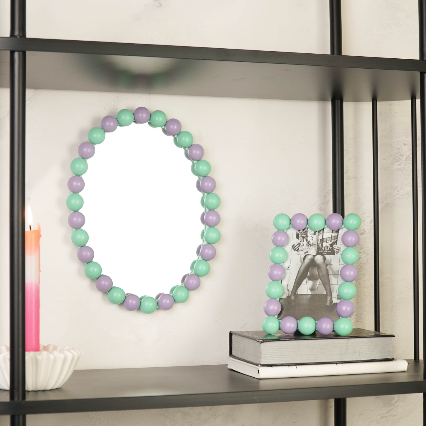 Picture Frame - Bubbles - Lilac/Mint -18.5x13.5cm