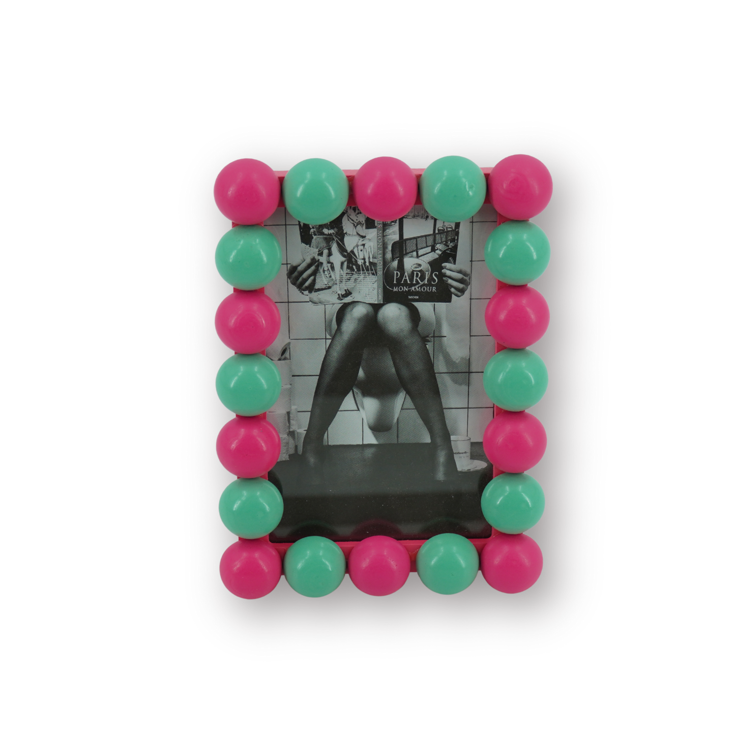 Picture Frame - Bubbles - Neon Pink/Mint -18.5x13.5cm