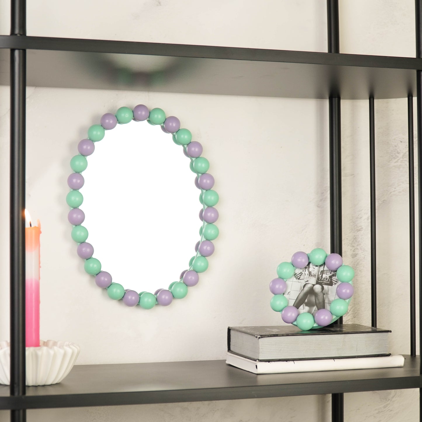 Picture Frame - Bubbles - Lilac/Mint -14.5x14.5cm