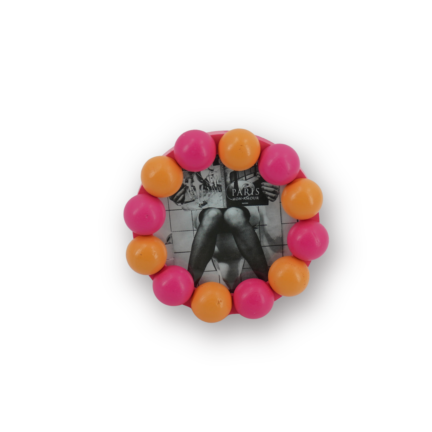 Picture Frame -Bubbles - Neon Pink/Orange -14.5x14.5cm