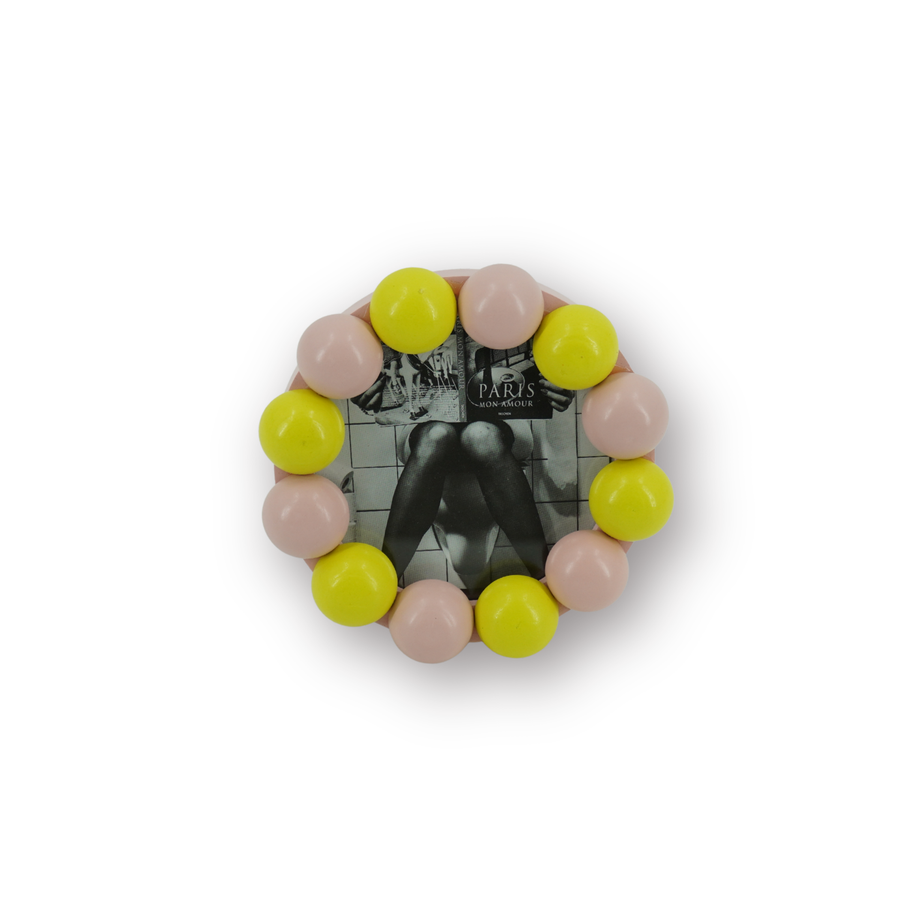 Picture Frame - Bubbles - Light Pink/Yellow -14.5x14.5cm