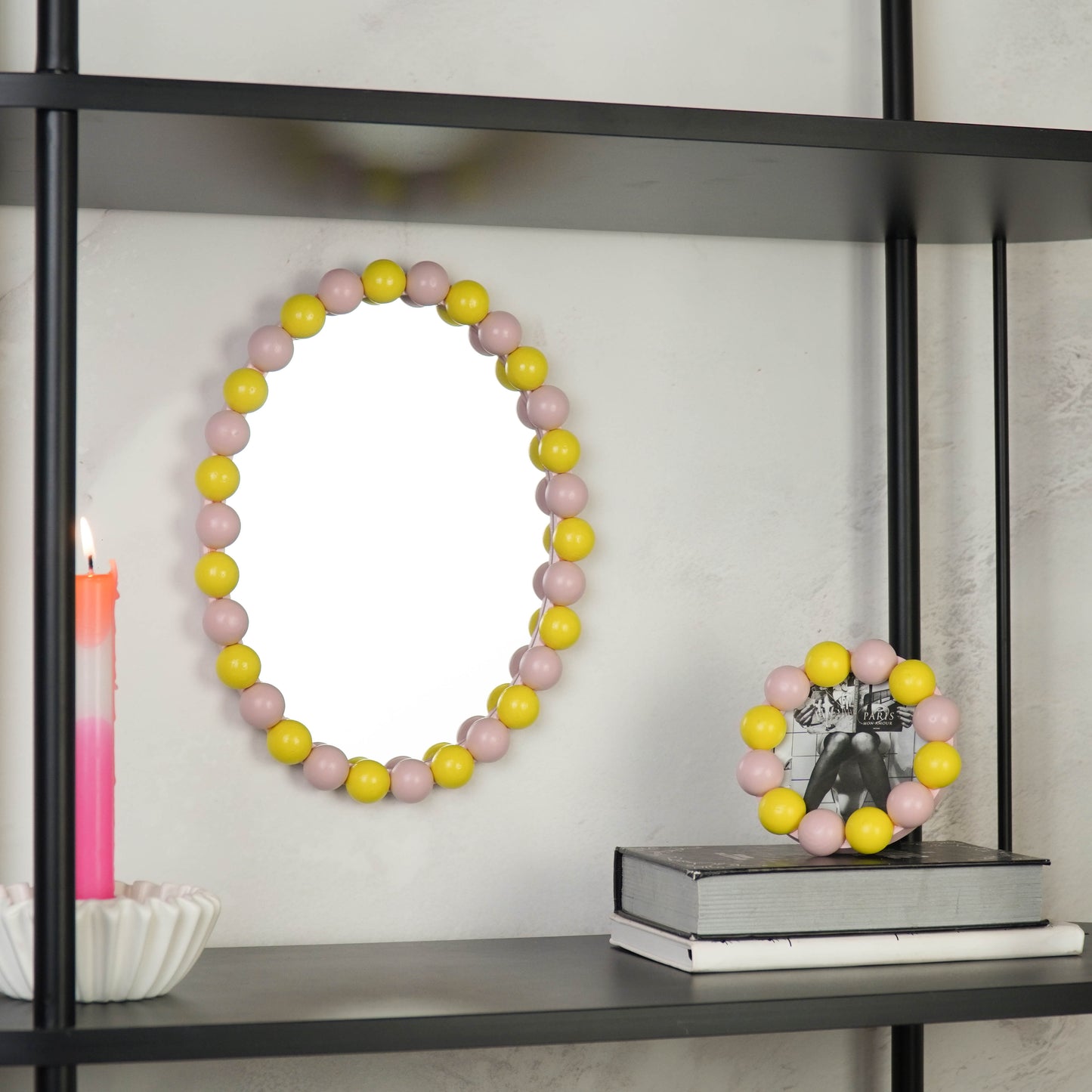 Picture Frame - Bubbles - Light Pink/Yellow -14.5x14.5cm