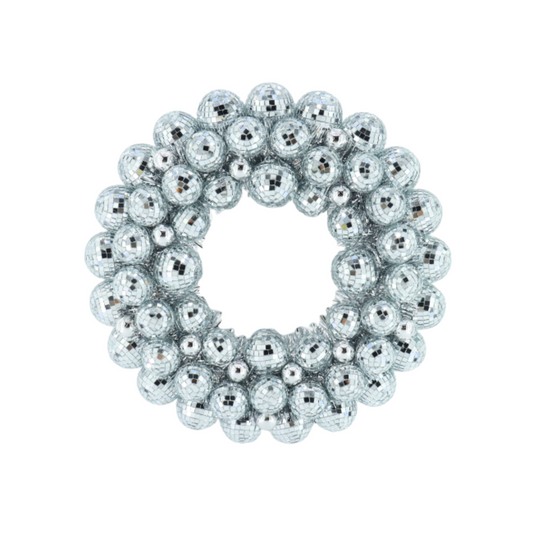 Christmas Decoration - Christmas Wreath - Discoball balls - Polysterene - Silver - 40×40×7.5CM