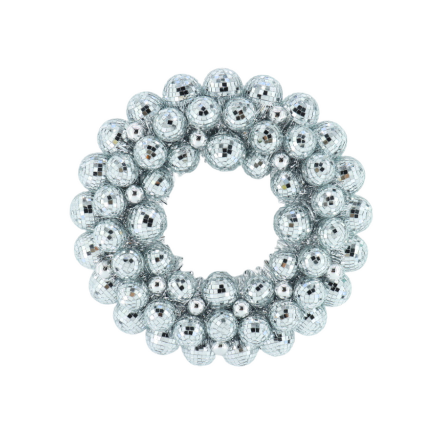 Christmas Wreath - Disco - Plastic - Silver - 40×40×7,5cm