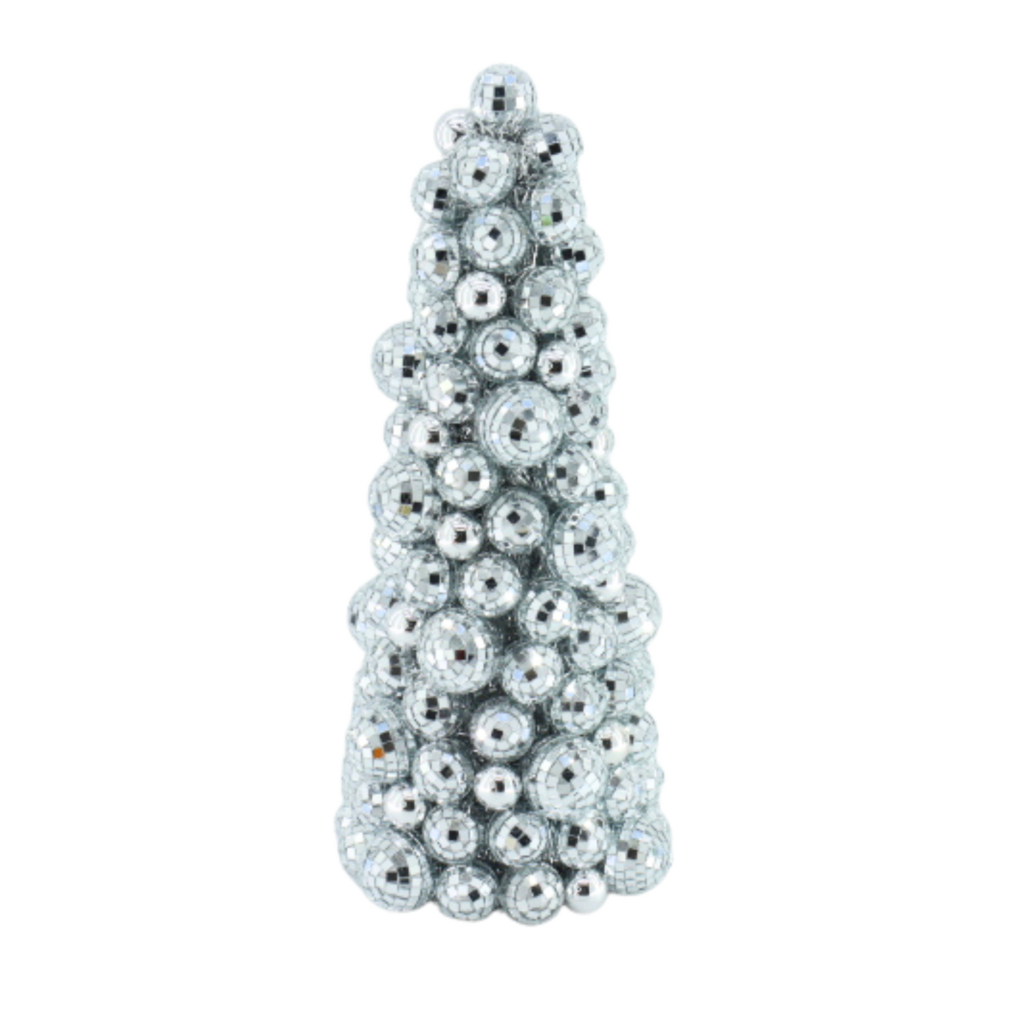 Christmas Decoration - Discoballball Tree -  Christmas Decoration - Polysterene - Silver  - 20×19×42CM