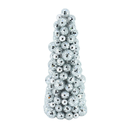 Christmas Decoration - Discoballball Tree -  Christmas Decoration - Polysterene - Silver  - 20×19×42CM