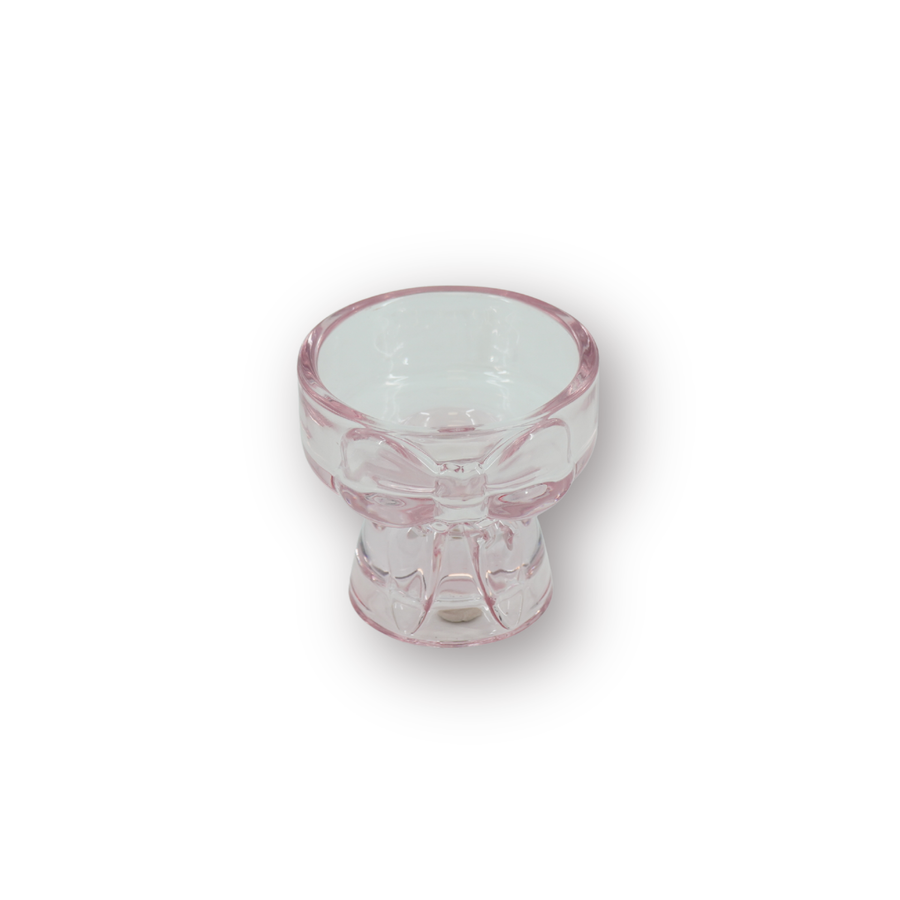 Candle- and Tealightholder Bow - Pink - 7,5x6,5cm