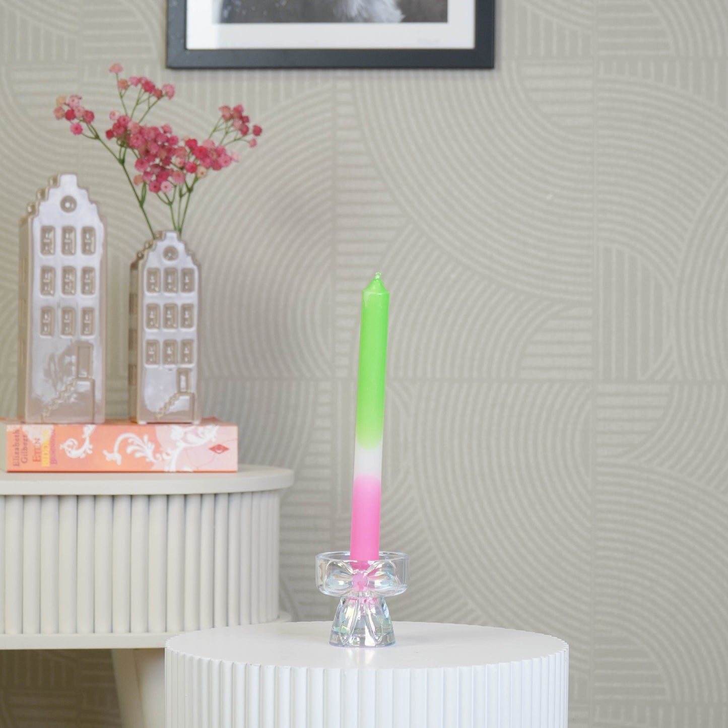 Candle- and Tealightholder Bow - Iridescent - 7,5x6,5cm