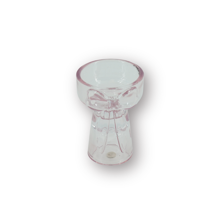 Candle- and Tealightholder Bow - Pink - 7,5x9,5cm