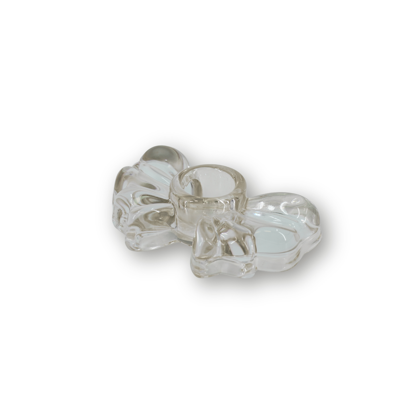 Candle Holder Bow - Glass - Brown - 9,5x6,5x2,5cm