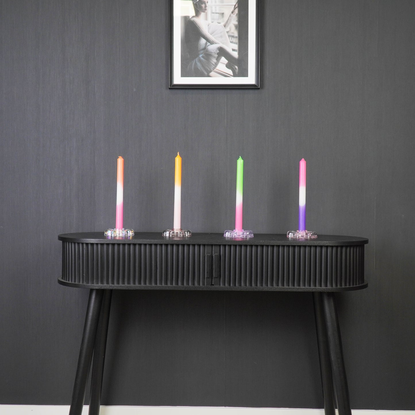 Candle Holder Bow - Glass - Iridescent - 9,5x6,5x2,5cm