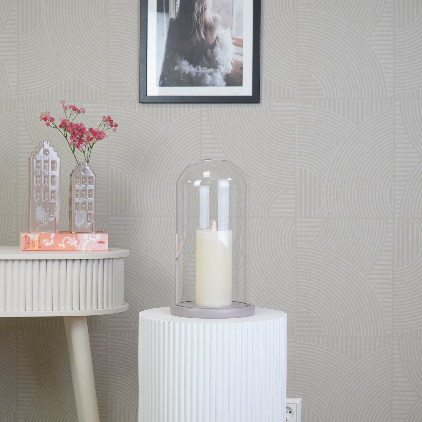 Bell Jar - Glass/Wood - Sand - 17x17x32cm