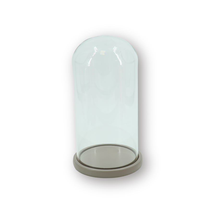 Bell Jar - Glass/Wood - Sand - 17x17x32cm