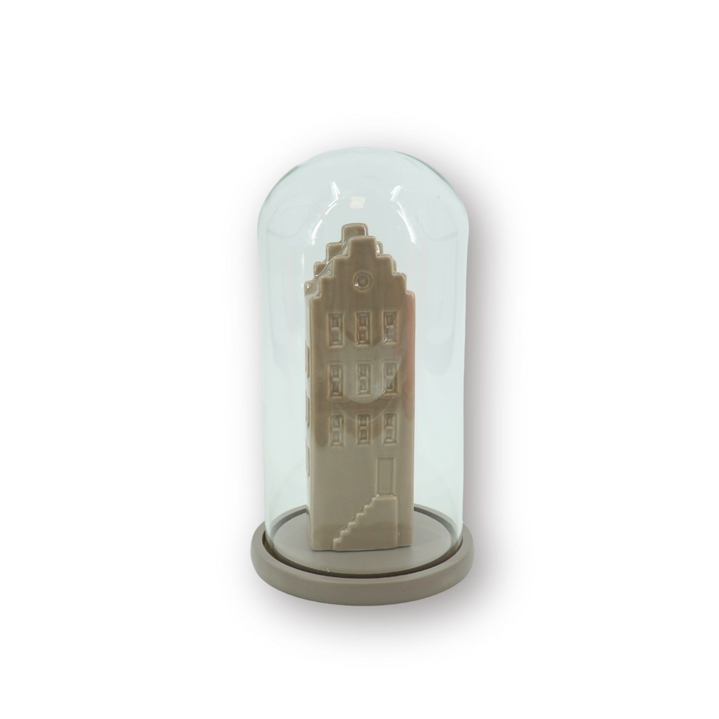 Bell Jar - Glass/Wood - Sand - 17x17x32cm