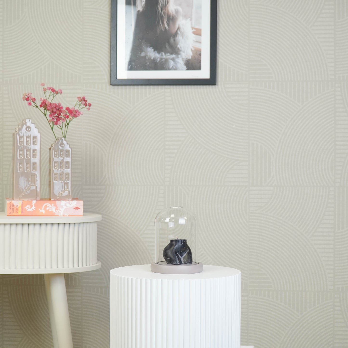 Bell Jar - Glass/Wood - Sand - 11x11x15cm