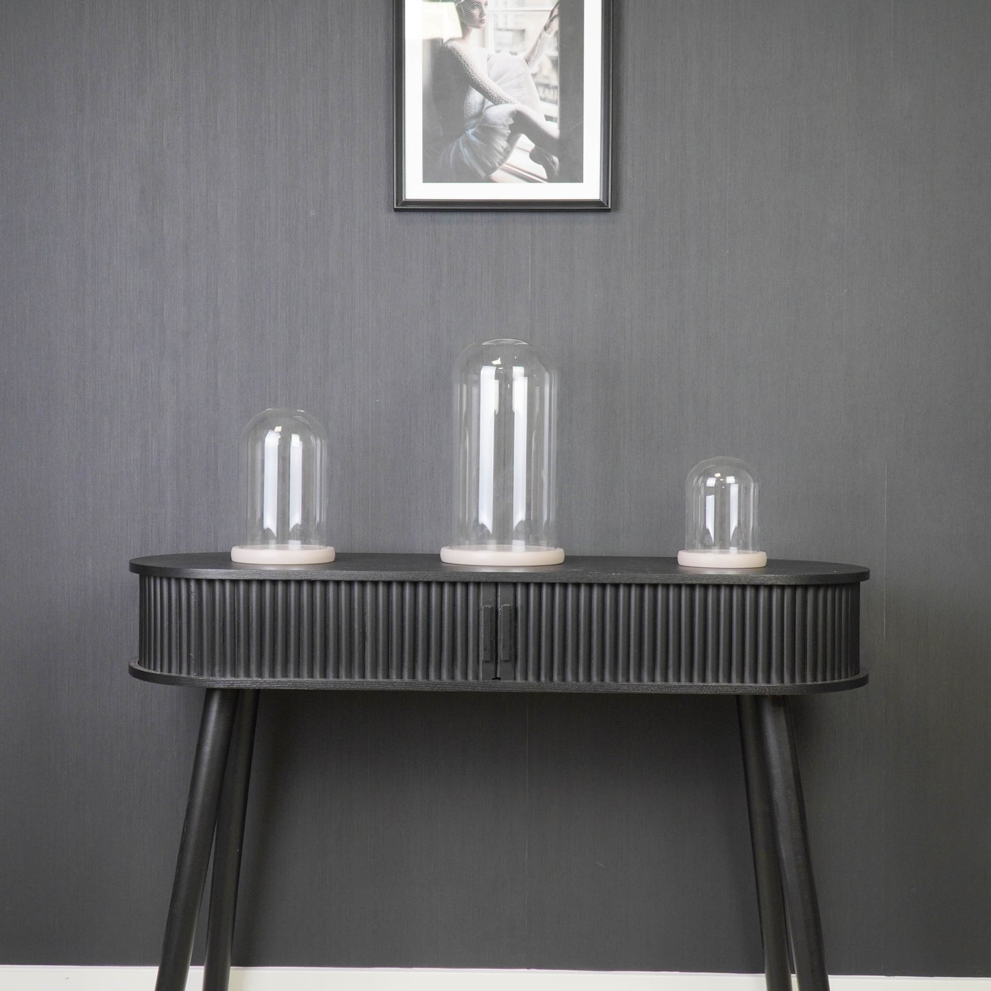 Bell Jar - Glass/Wood - Sand - 11x11x15cm