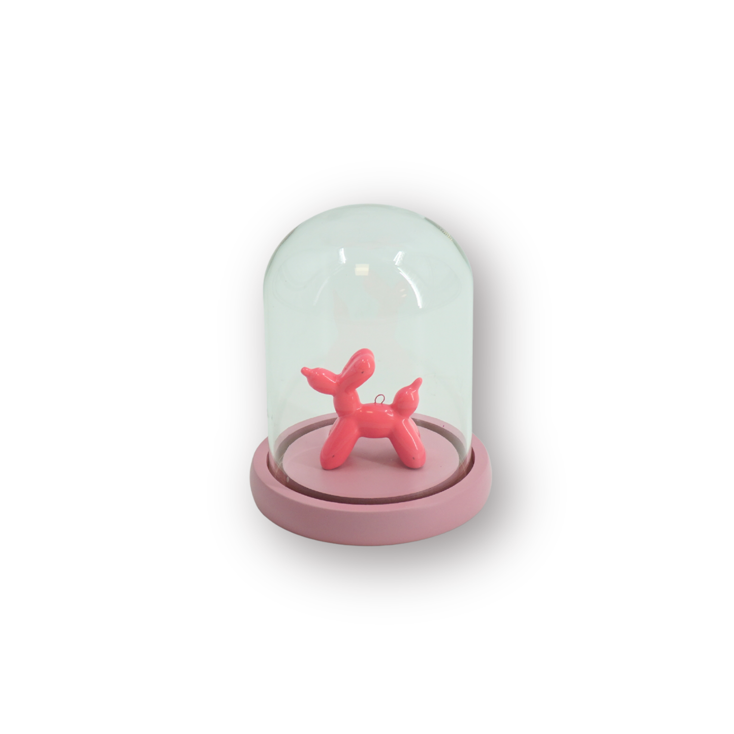 Bell Jar - Glass/Wood - Light Pink - 11x11x15cm