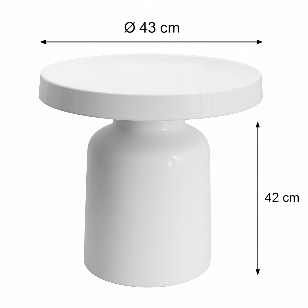 Side Table - Pawn - White - 43x42cm