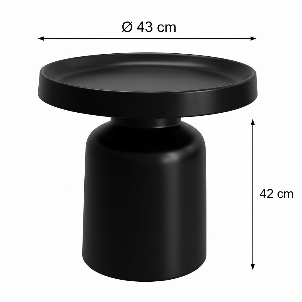 Side Table - Pawn - Black  - 43x42cm