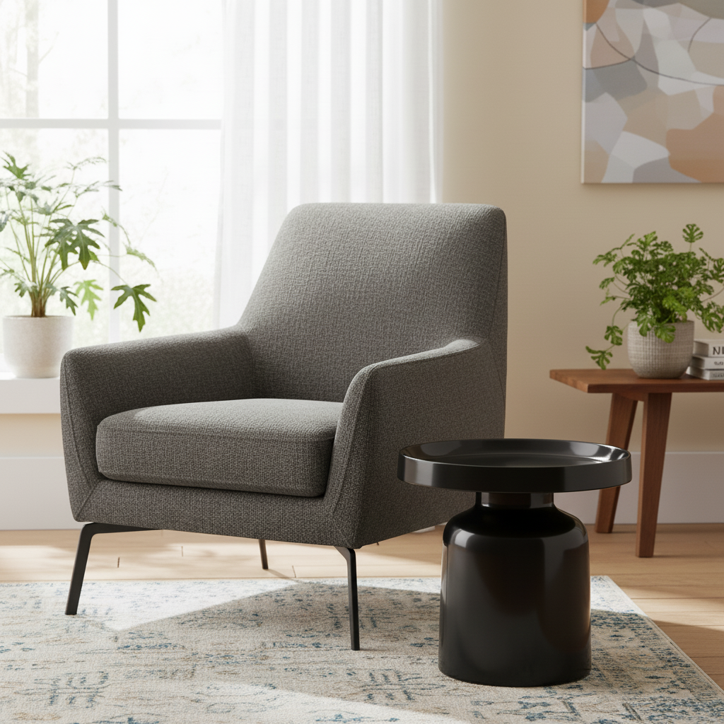 Side Table - Pawn - Black  - 43x42cm