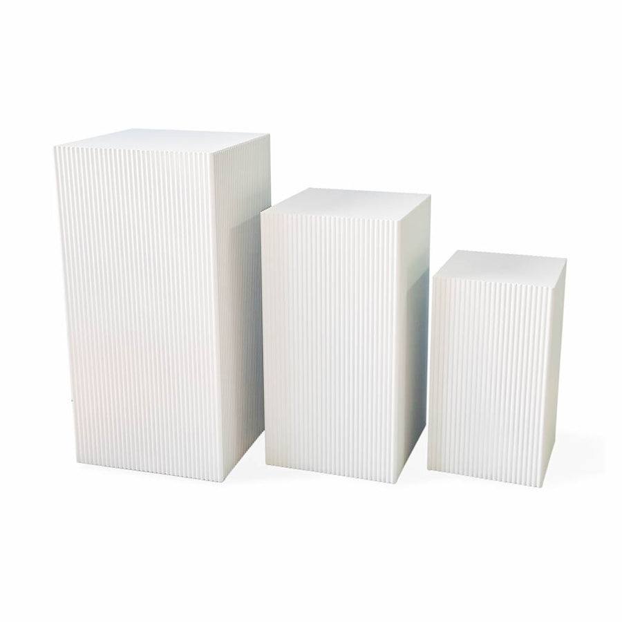 Side Table / Pillar - Square - White - MDF - S3 - 50|65|80cm