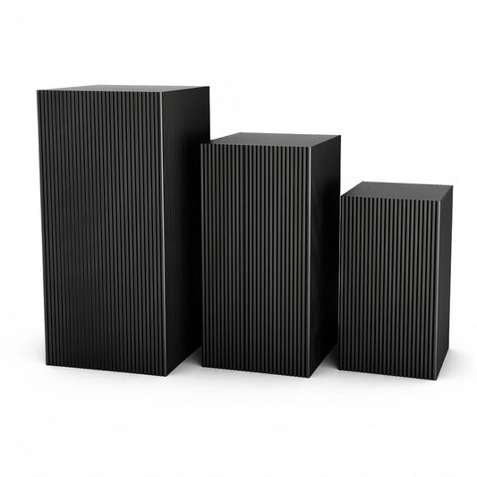 Side Table / Pillar - Square - Black - MDF - S3 - 50|65|80cm