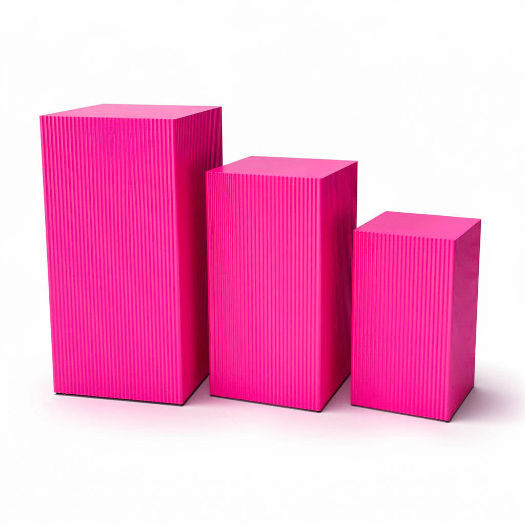Side Table / Pillar - Square - Pink - MDF - S3 - 50|65|80cm