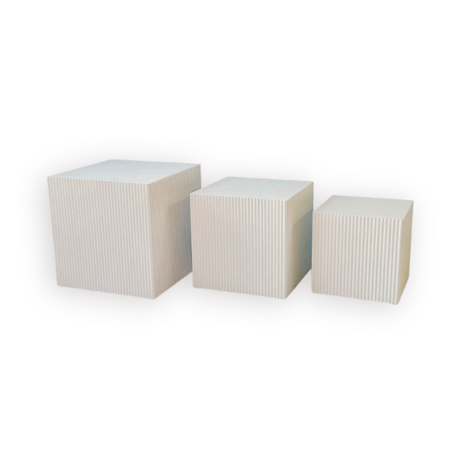 Side Table / Pillar - Square - Sand - MDF - S3 - 29|34|40cm