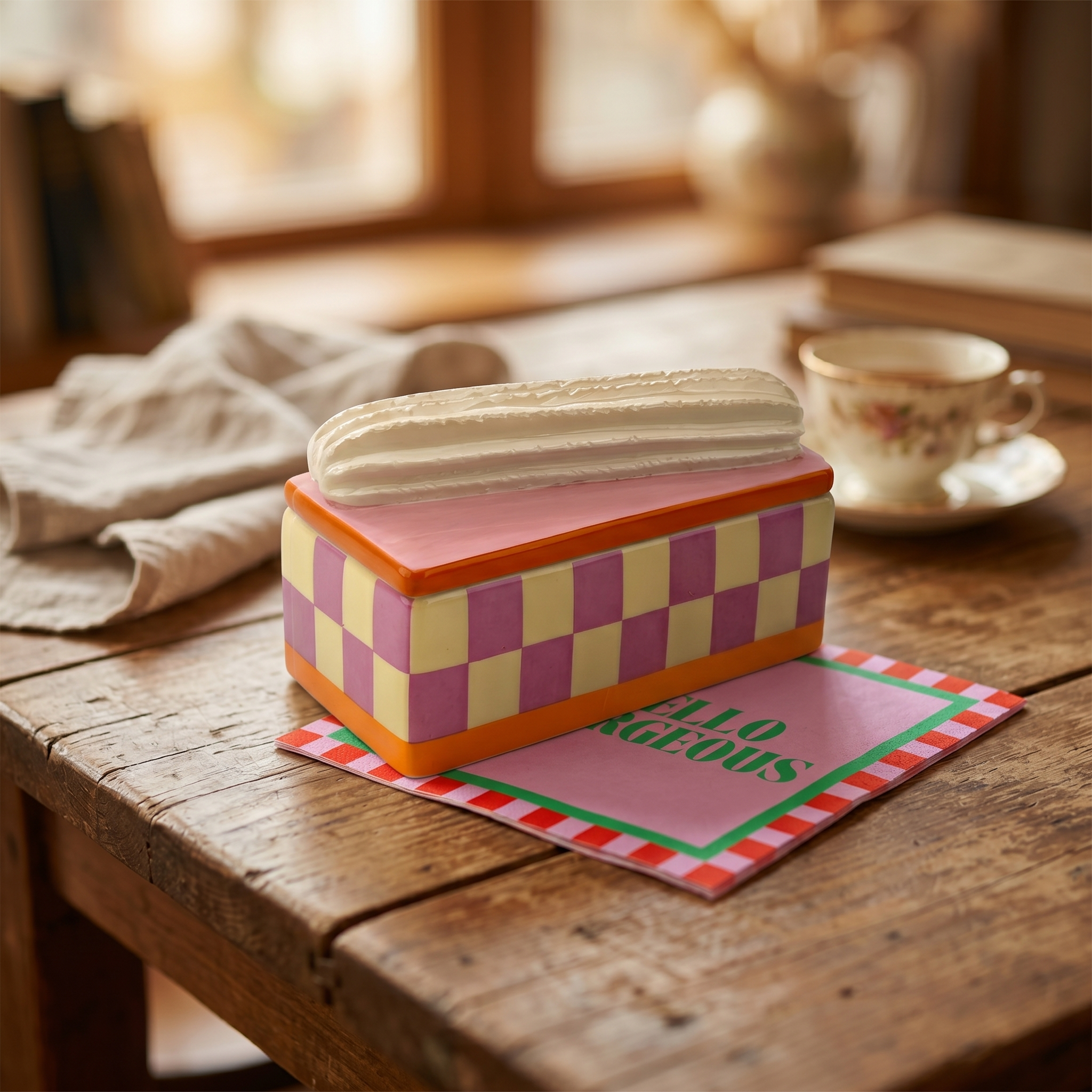 Storage jar - Tompouche - Pink/Orange - 14x6x6cm