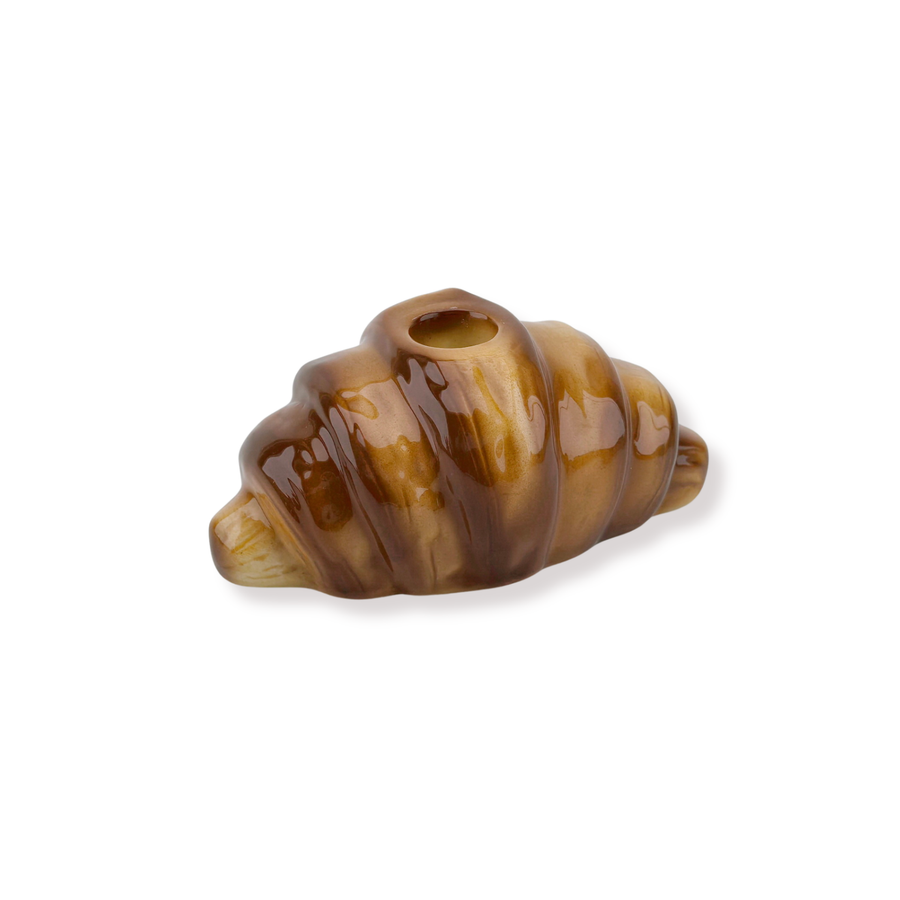 Candle Holder - Croissant - Brown - 14,5x8,5x6,5cm