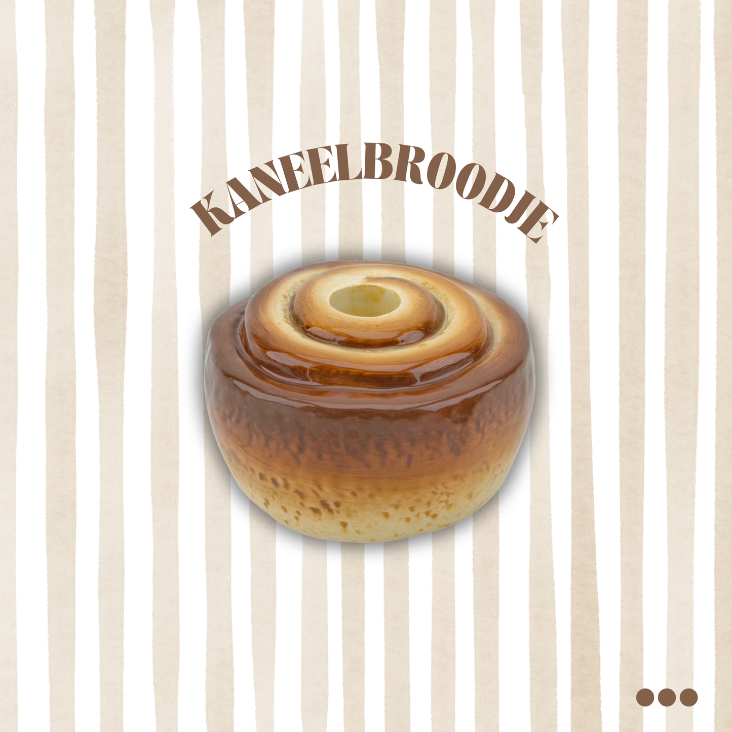 Candle Holder - Cinnamon Bun - Brown -11x11x6,5cm