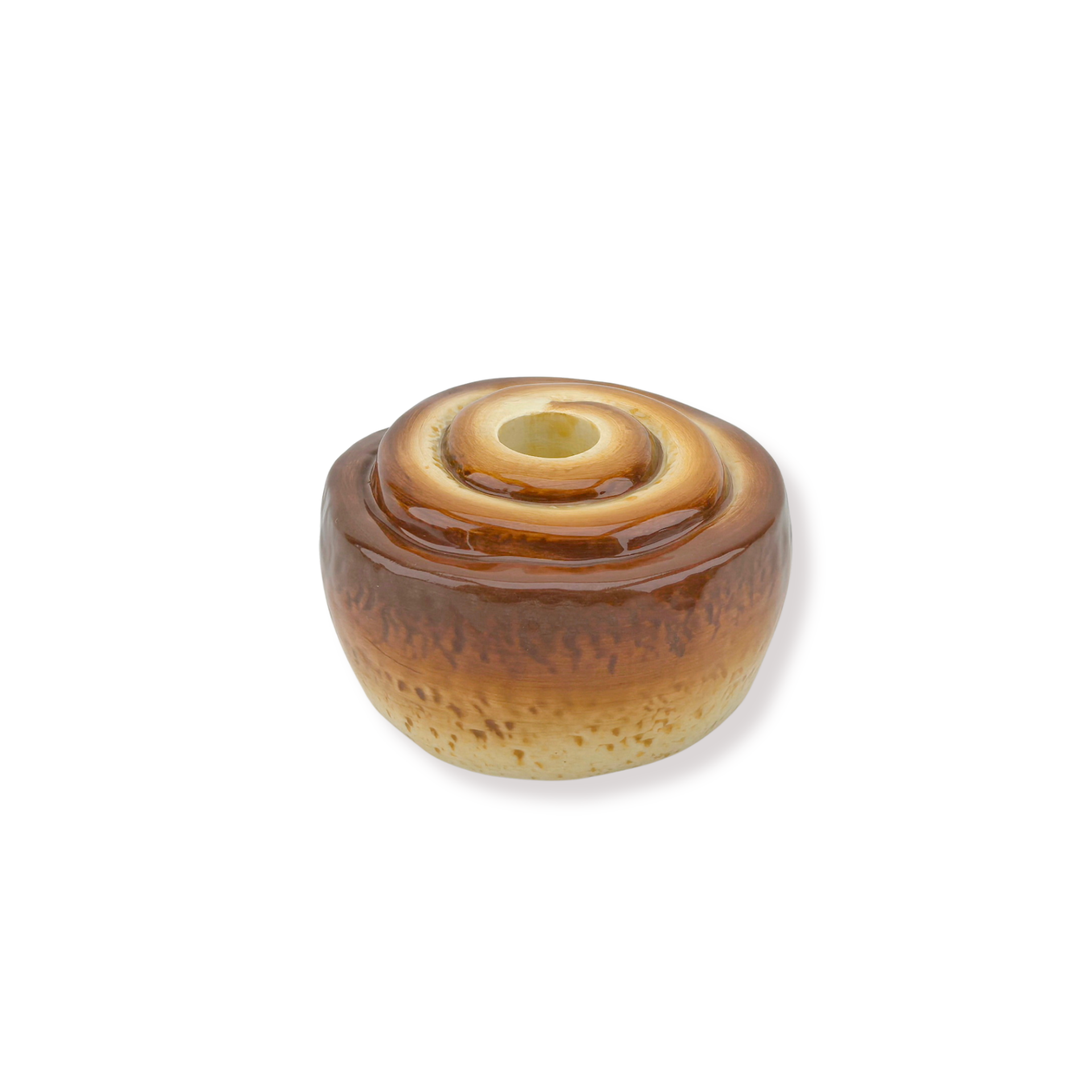 Candle Holder - Cinnamon Bun - Brown -11x11x6,5cm