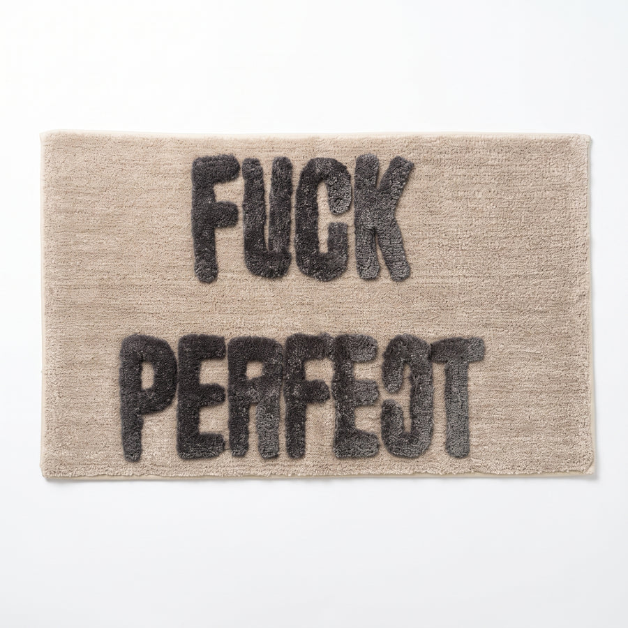 Bathmat - Fuck Perfect - Beige/ Grey - 80x50x1 cm
