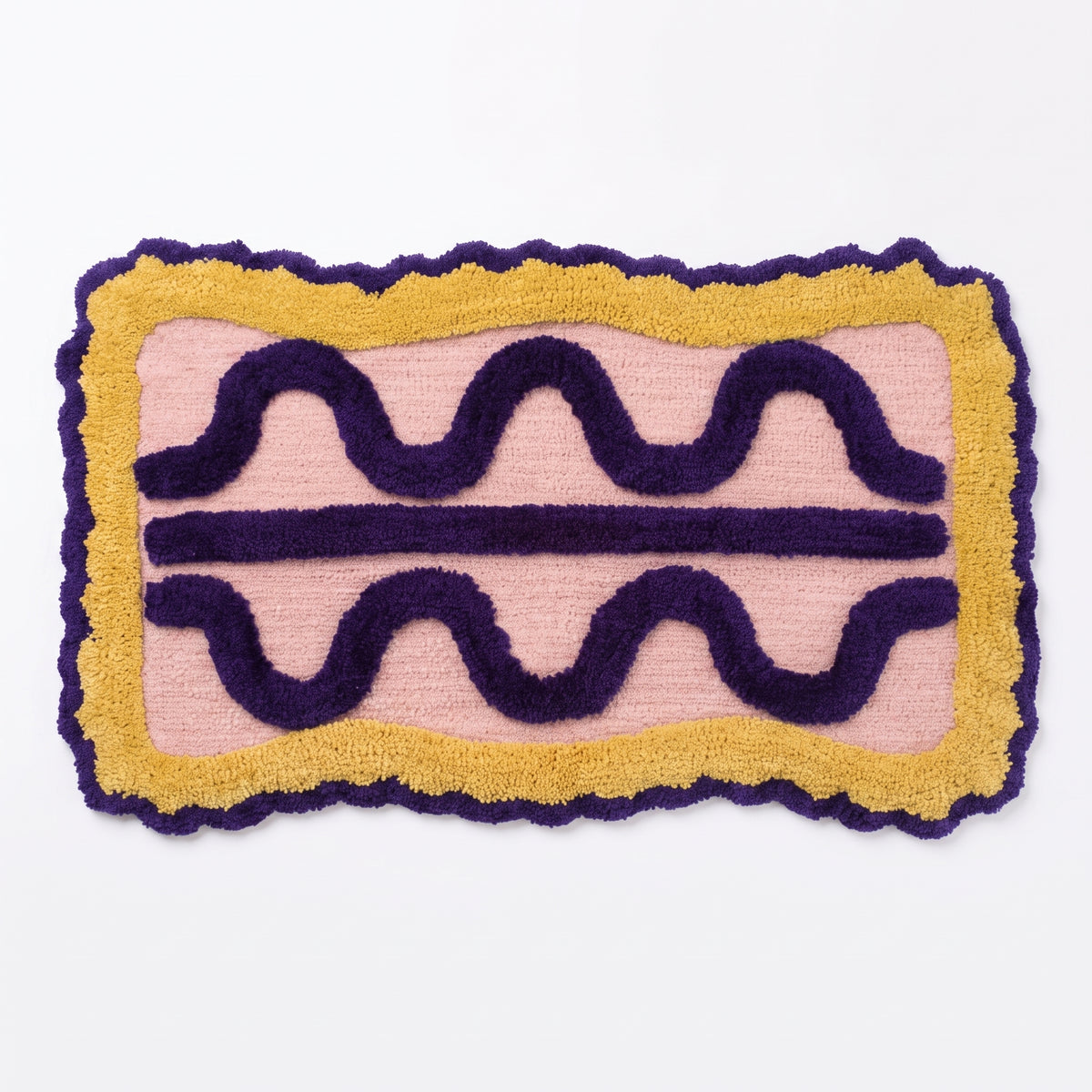 Bathmat - Life Flow - Lightpink/ Blue/ Yellow - 80x50x1 cm