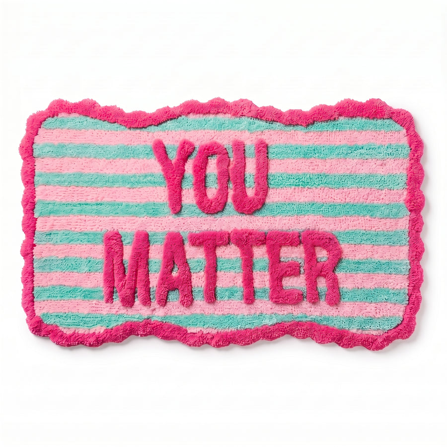 Bathmat - You Matter - Pink/ Mint - 80x50x1 cm