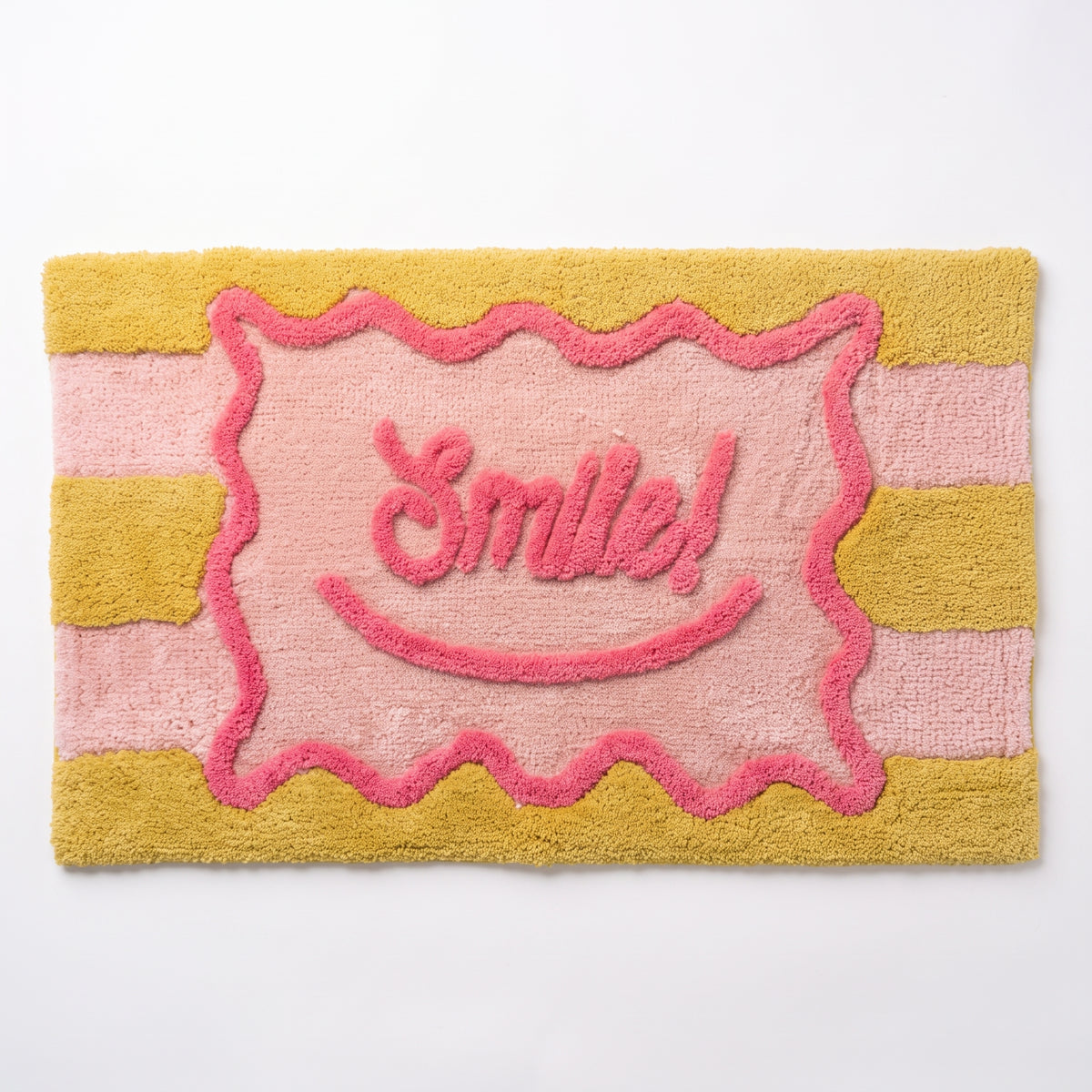 Bathmat - Smile -  Pink/ Yellow - 80x50x1 cm