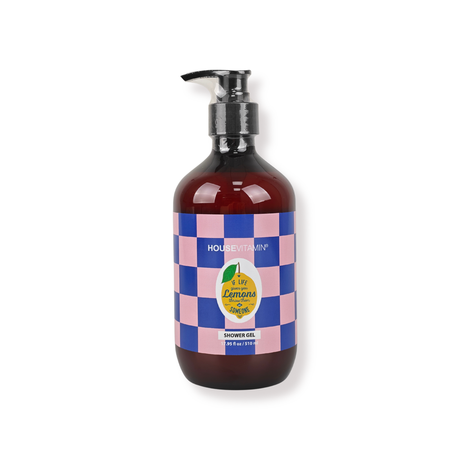 Shower Gel - Vegan Shower Gel Pump Bottle - Lemon/Bergamot/Basil- 510ml