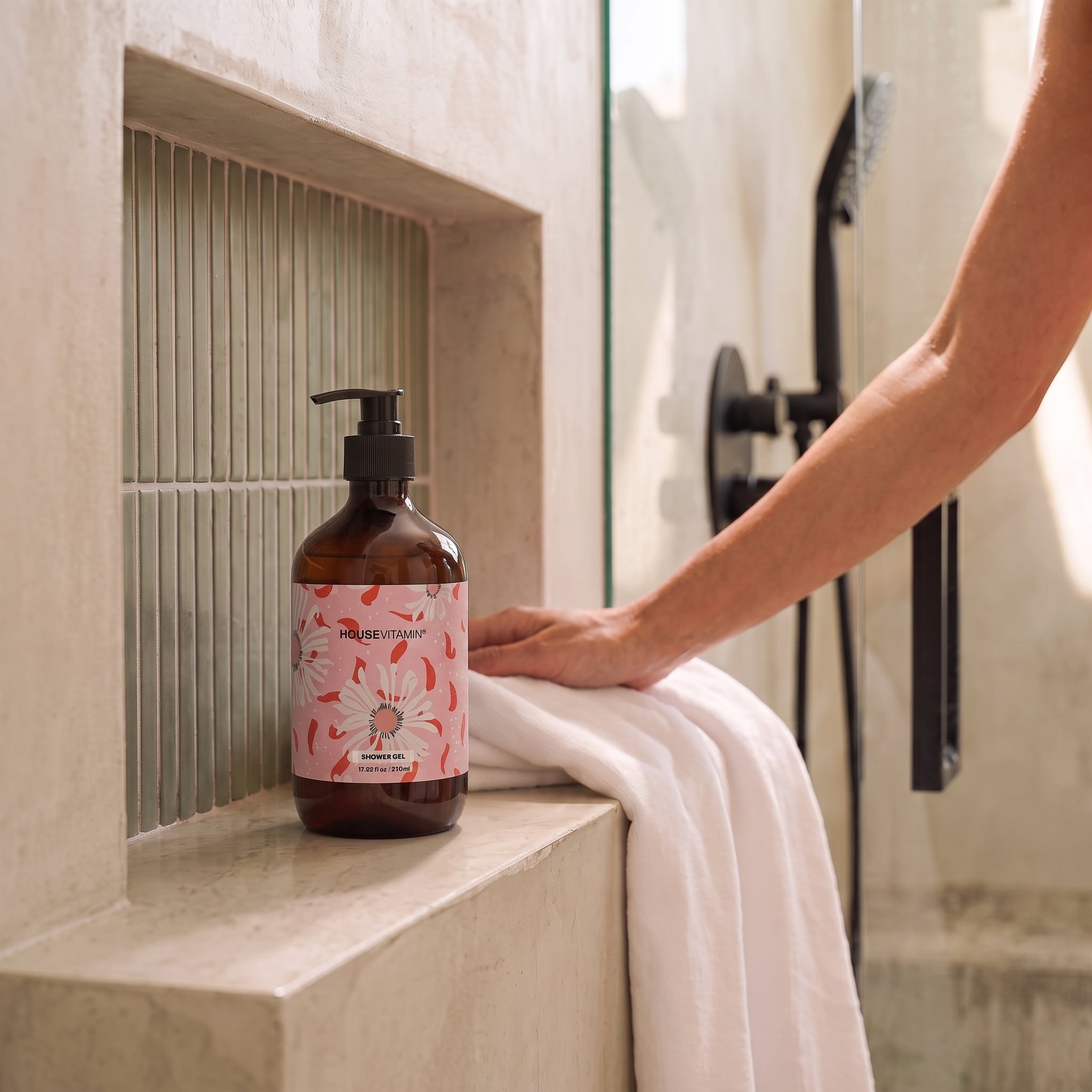 Shower Gel - Vegan Shower Gel Pump Bottle - Peony - 510ml
