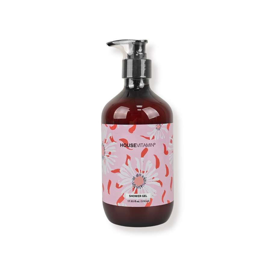 Shower Gel - Vegan Shower Gel Pump Bottle - Peony - 510ml