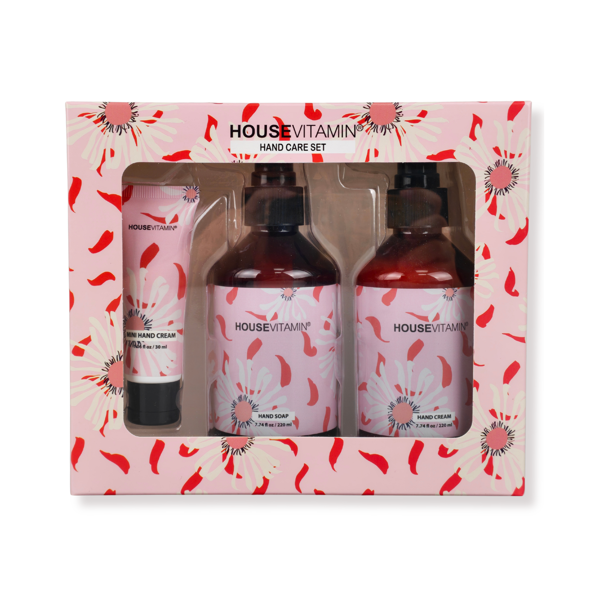 Hand Care Gift Set - Vegan - Handsoap | Handcream - Peony - 18,5x6,5x16,5cm