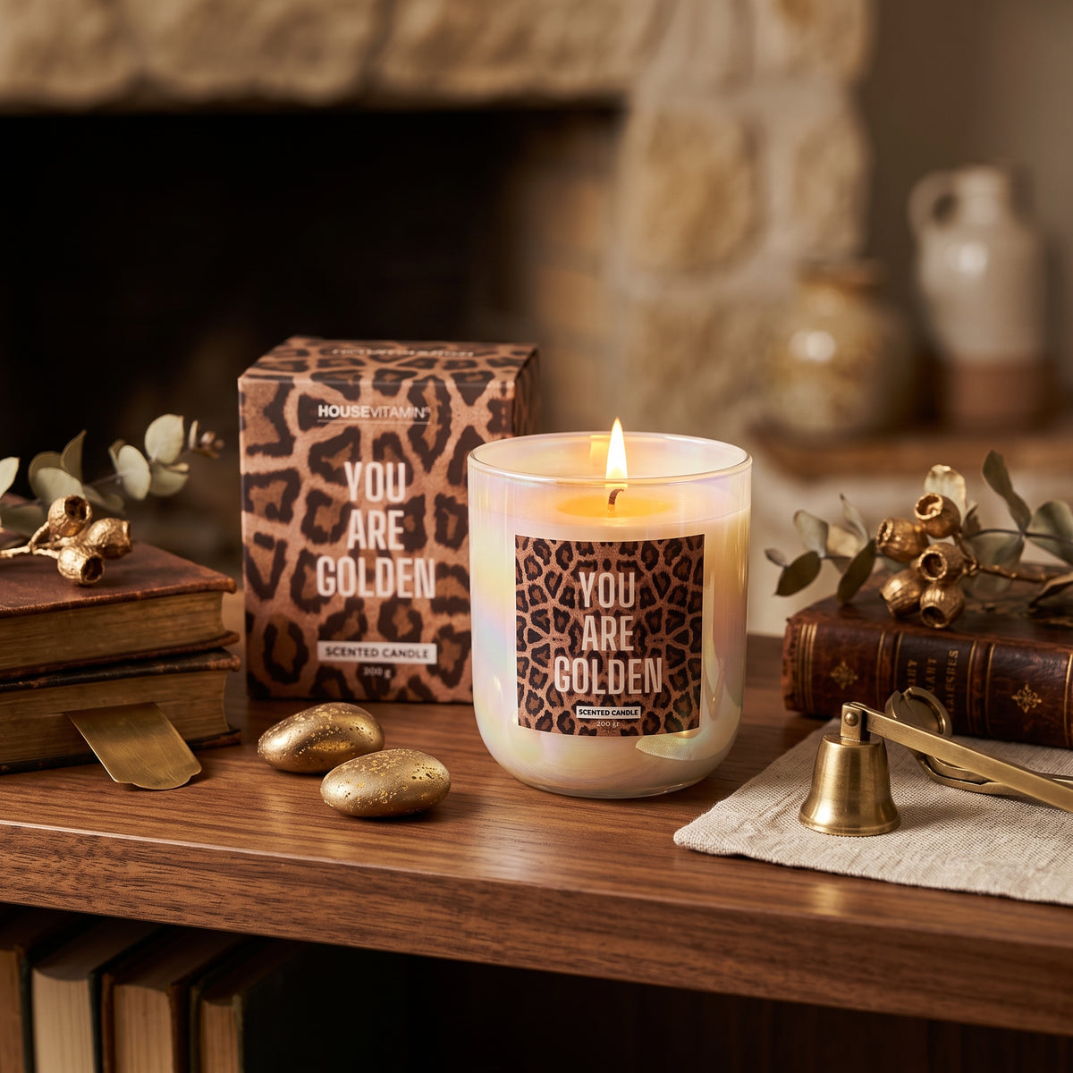 Scented Candle - 'You are Golden' - Amber - Panter - 200 grams