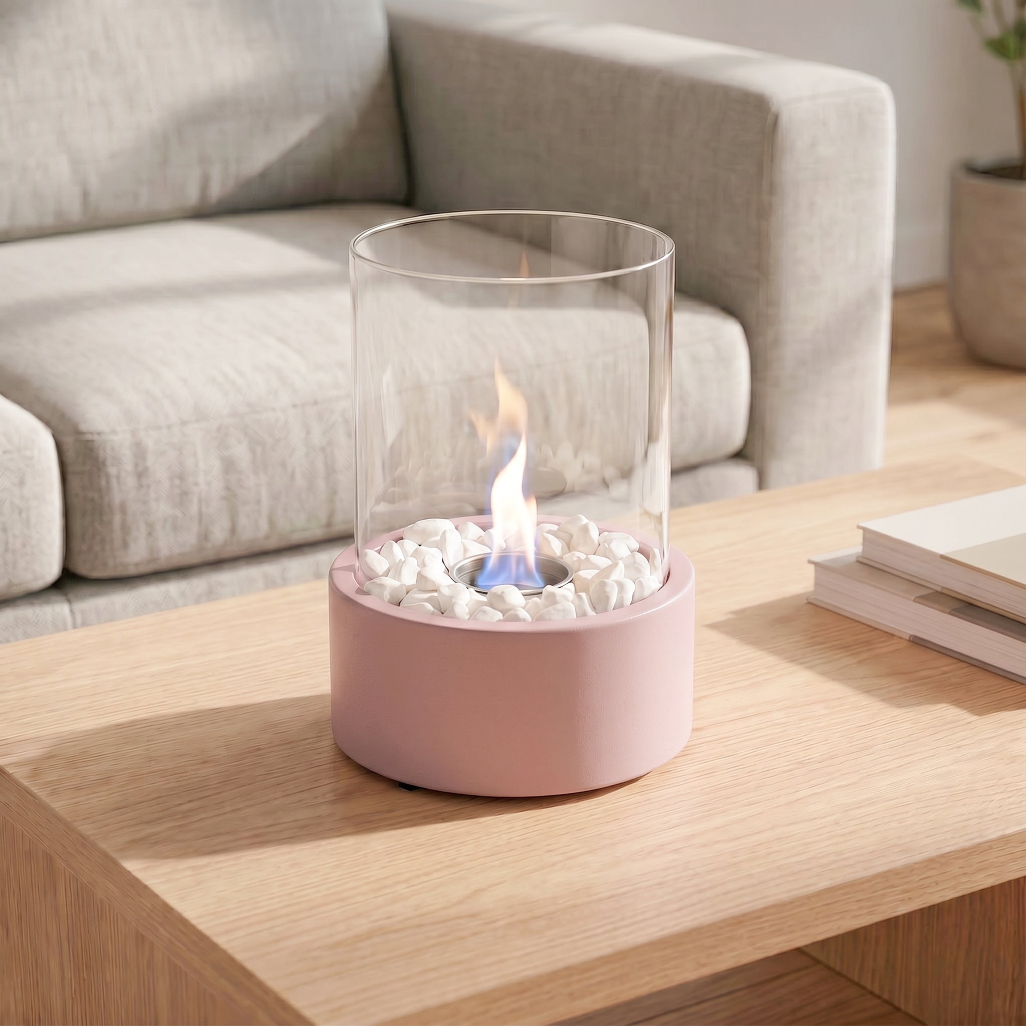 Table Fireplace - Round - Light Pink - 18x18x26,5cm