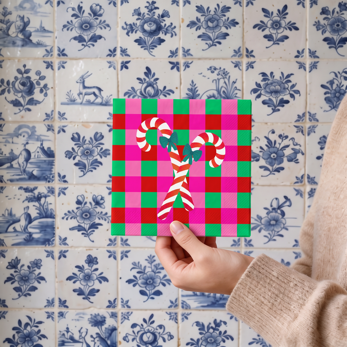 Paper Napkins “Candy Cane” – FSC – 3-Ply – 33x33 cm (20 Pcs)
